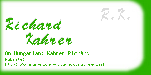 richard kahrer business card